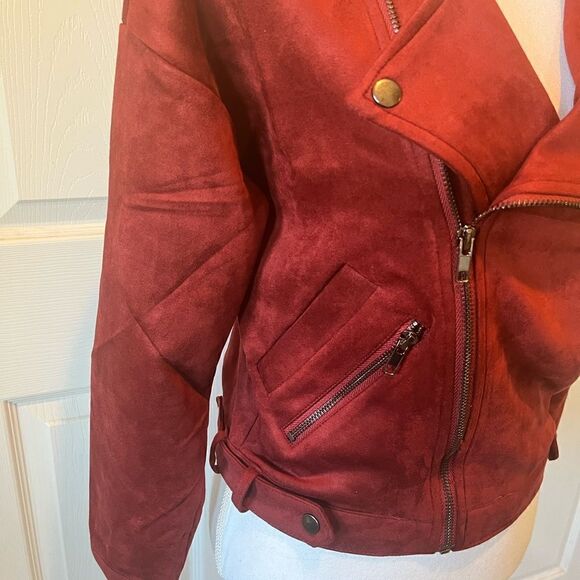 Faux Suede Moto Jacket  - Picture 5 of 14